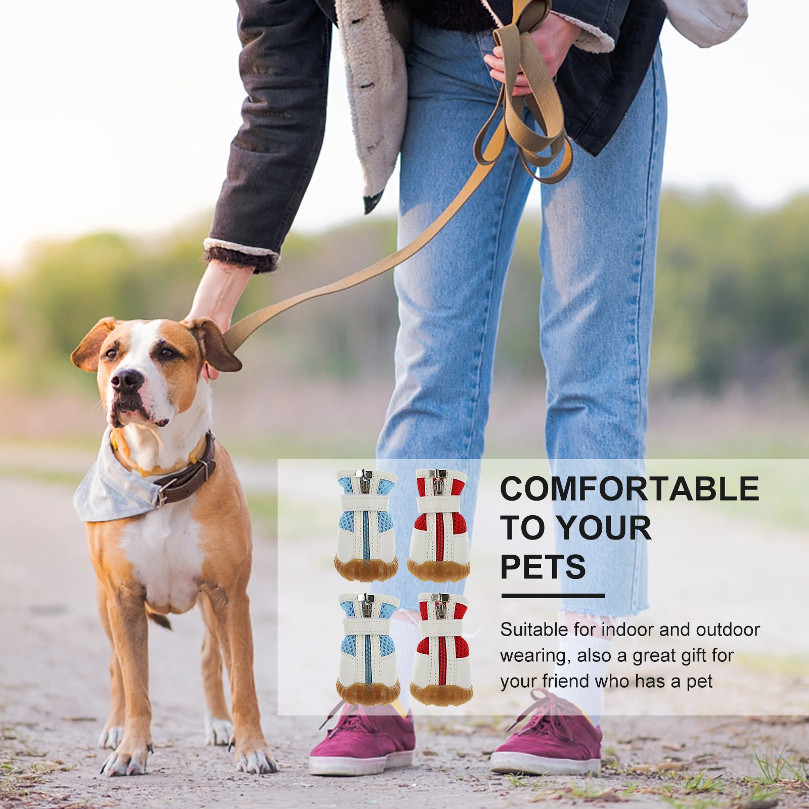 

8 Pcs Outdoor Dog Boots Little Booties Waterproof Shoes Puppy Tiny Pet Zipper Supply