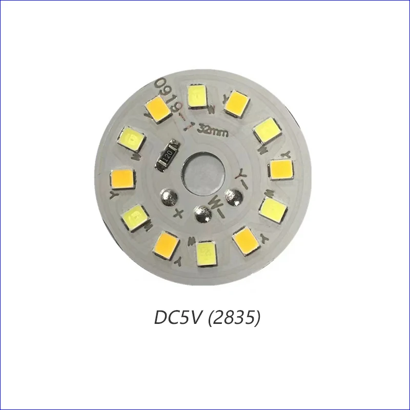 1pcs 3W DC5V LED Light Board Three-colors Light Source 32MM 2835 5730 lamp beads With 3000K+6500K.