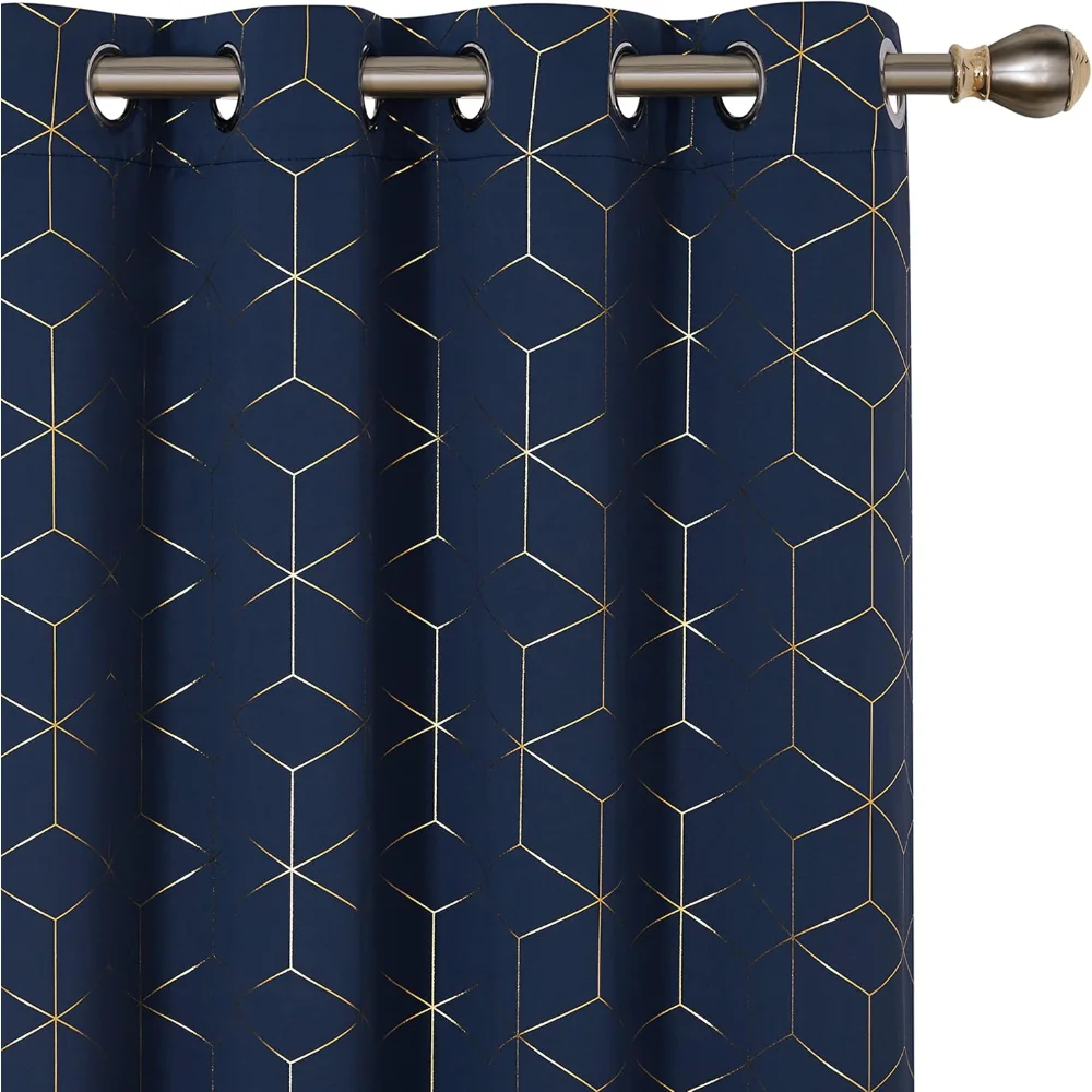 

Diamond Pattern Blackout Curtains - Thermal Insulated, Noise-Reducing Window Drapes, Living Room - 2 Panels, Blackout Curtains