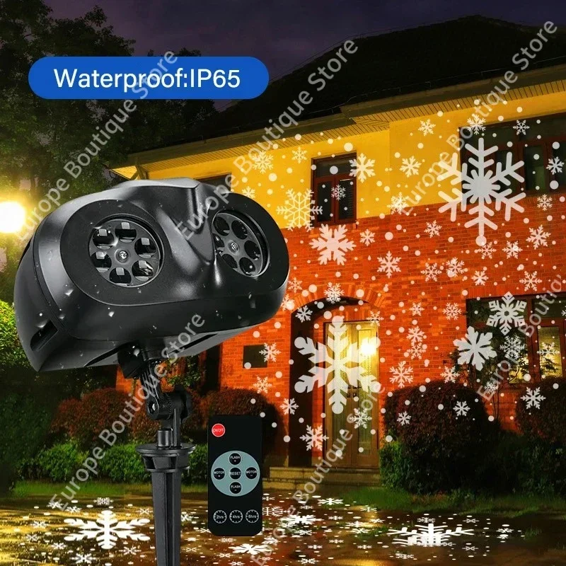 Luces de proyector de copo de nieve de Navidad resaltan la nieve LED dinámica caída de nieve de Navidad IP65 iluminación de foco de nevadas impermeable