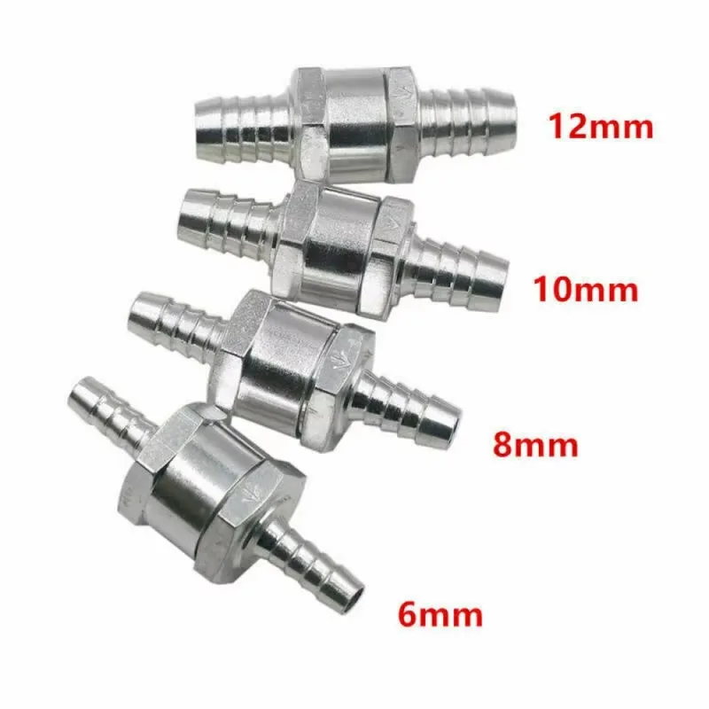 Aluminum One Way Check Valve 6‑12mm Fuel Oil Diesel Water Hose Non‑Return Pipe Fitting Connector