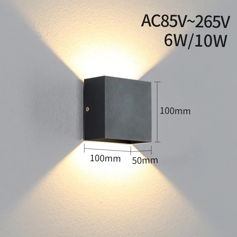 Ip65 ao ar livre conduziu a lâmpada de parede varanda jardim pátio corredor interior iluminação decorativa alumínio lâmpada cabeceira ac110v220v