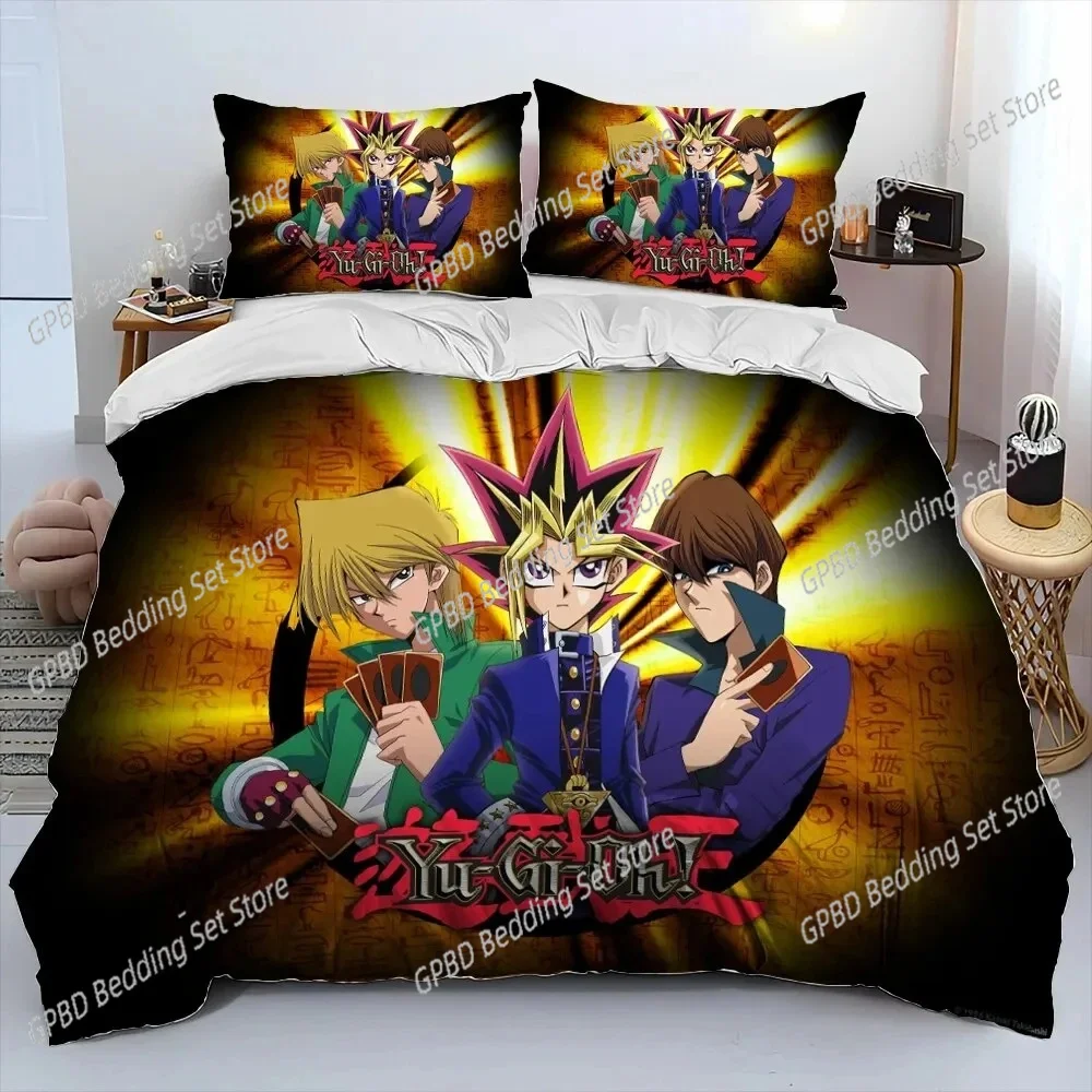 

3D Yu-Gi-Oh MONSTER CARD Anime Comforter Bedding Set,Duvet Cover Bed Set Quilt Cover Pillowcase,king Queen Size Bedding Set Boys