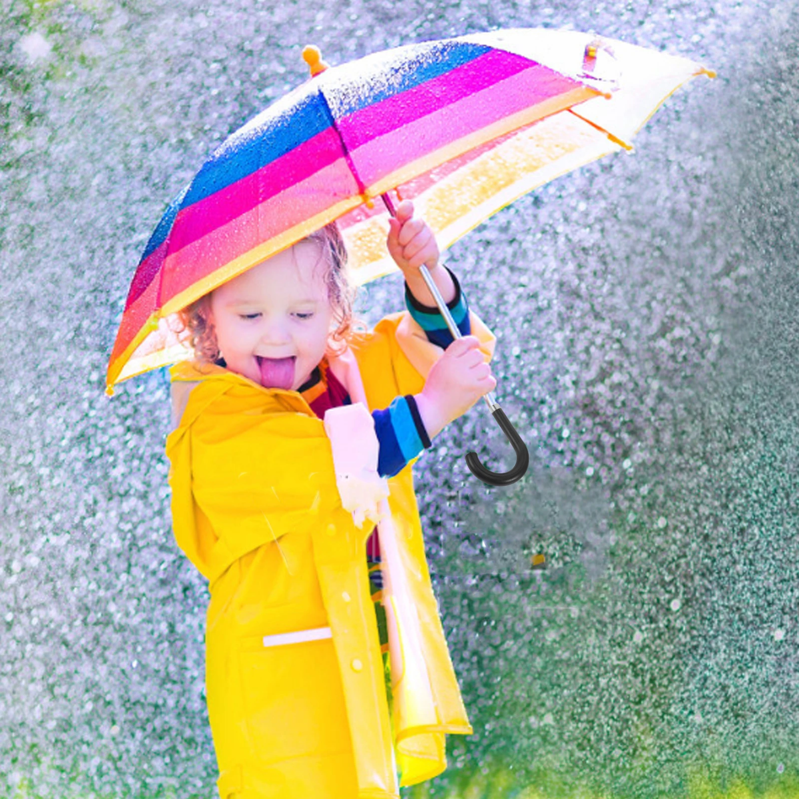

Umbrella Black Plastic Durable Comfort Grip Compact Foldable Travel Replacement Handle For Rain Umbrella Uv Resistant Easy