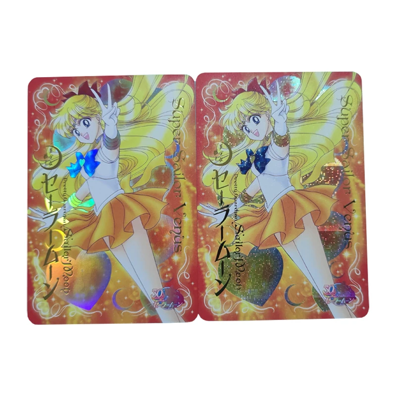 10Pcs/set Anime Girls Flash Card 30th Anniversary Tsukino Usagi Hino Rei Aino Minako Kawaii Gift Toys Game Anime Collection Card