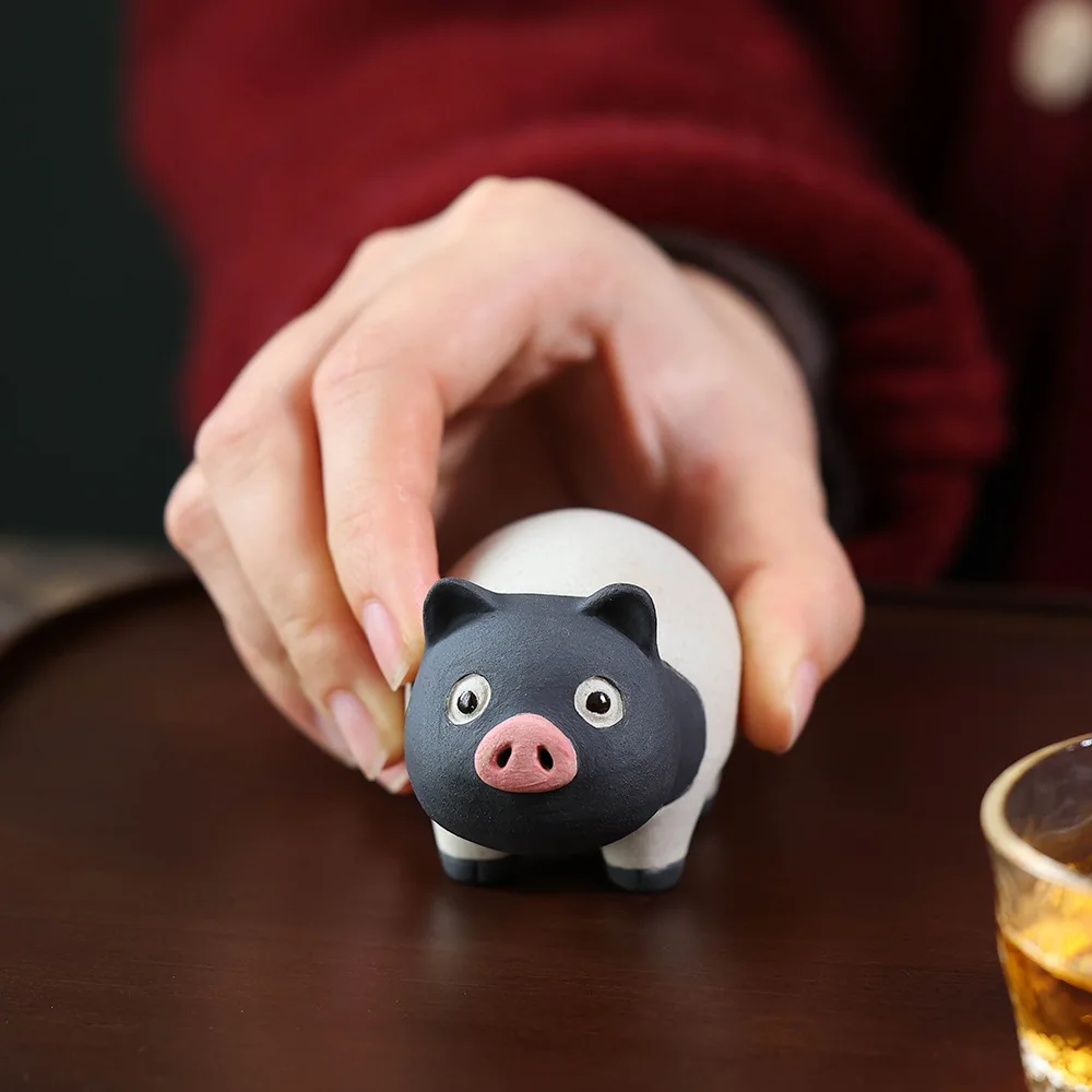Creative Purple Clay Pig Tea Pet Yixing Ornament, Surprising Pig Personalized Tea Play, Tea Accessories, Fragrance Insertion