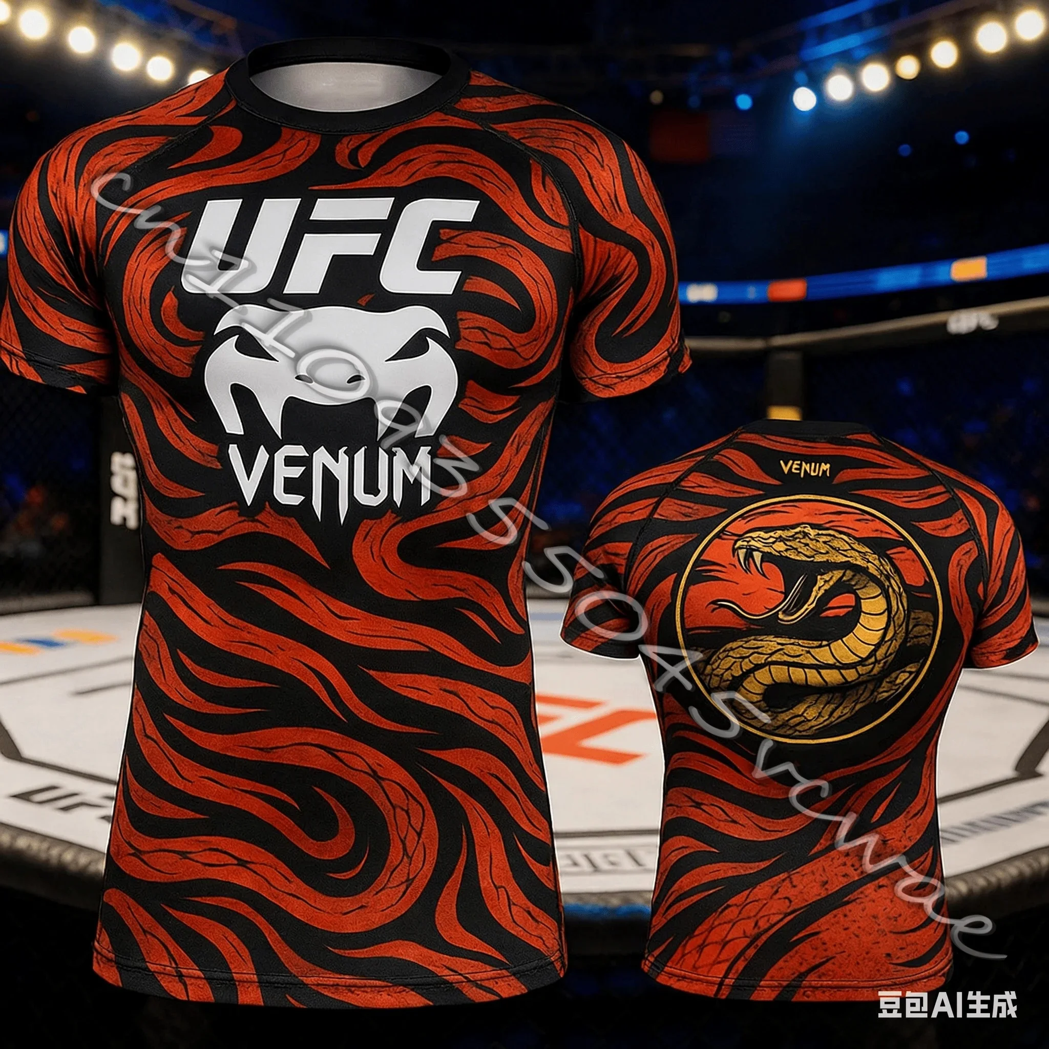 

Мужская летняя спортивная футболка UFC 2026 с 3D-принтом, с коротким рукавом, модная повседневная, для тренировок в зале, бокса, ММА