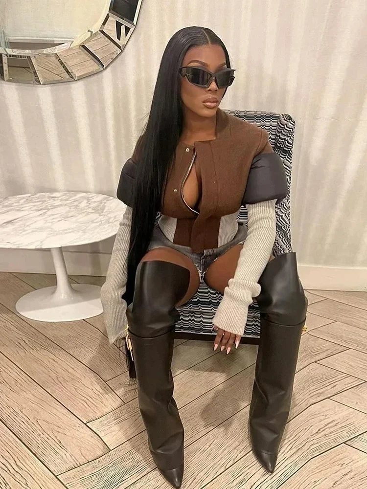 

Контрастные осенние пальто для женщин: классические куртки с пэчворком, длинными рукавами, на молнии, приталенного кроя, теплые, модные, повседневные.