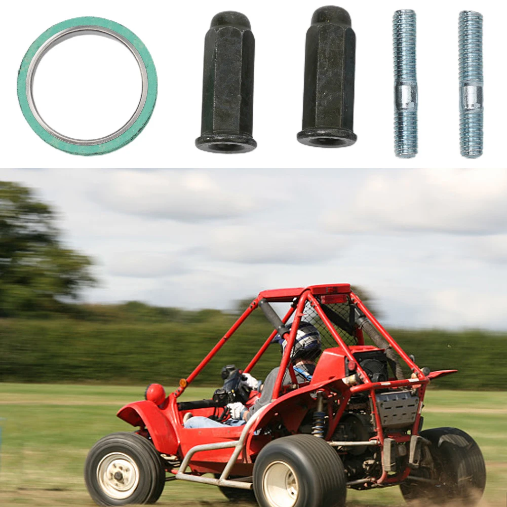 

Надежная система крепления выхлопной трубы с прокладкой для двигателей GY6 объемом 50-150 куб. см, используемых в скутерах, квадроциклах и картингах.