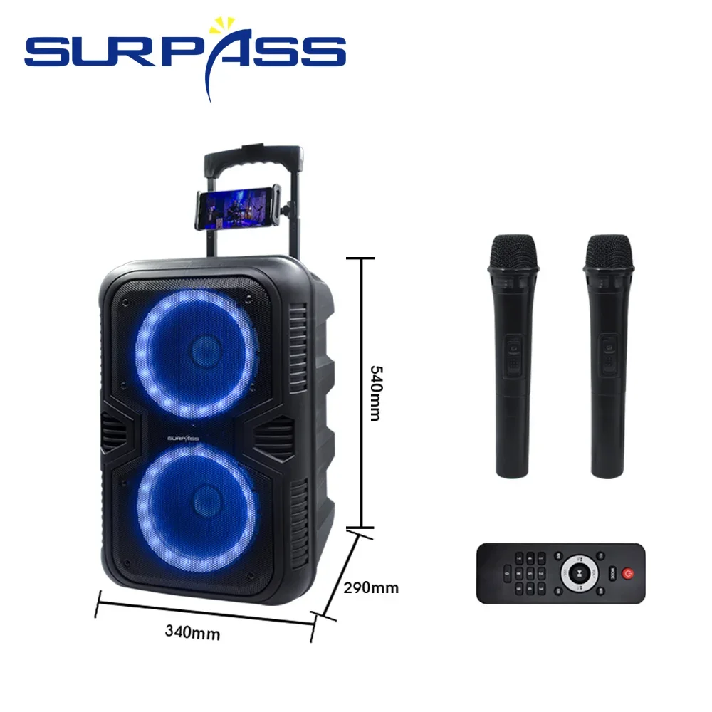 

Portable Outdoor Speaker Subwoofer 200W High Power Wireless Stereo Karaoke Trolley BT Speakers FM Radio Battery Soundbox