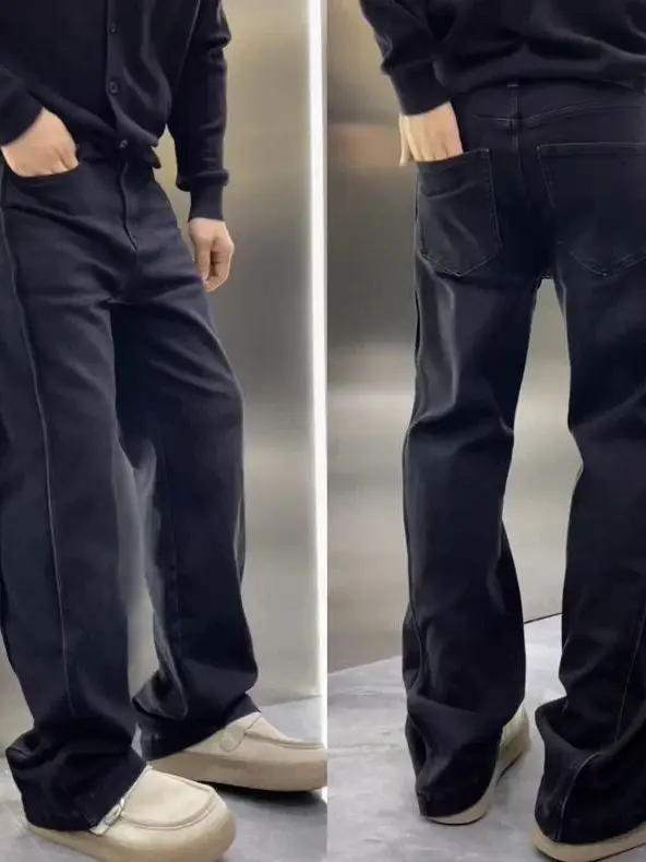 

American Sle Men's Bla Straight Leg Jeans Casual Multi-Purpose 3D Tailoring Spring Autumn Faionable Long Pants