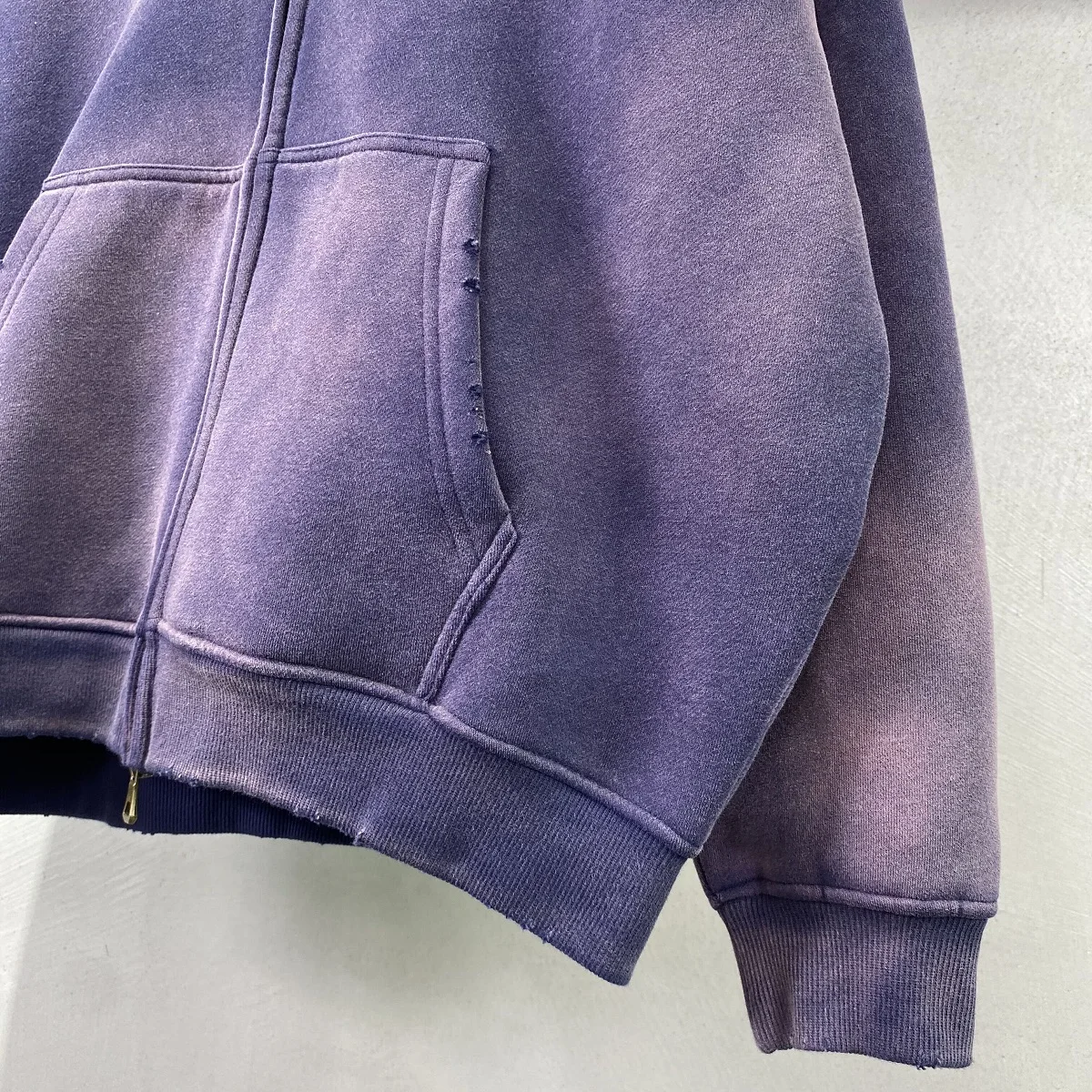 OLDMAN’STAILOR GARMENT DYE ZIP HOODIE Men's Zip Up Hoodies Tie Dye Washed Double Oversize Cardigan