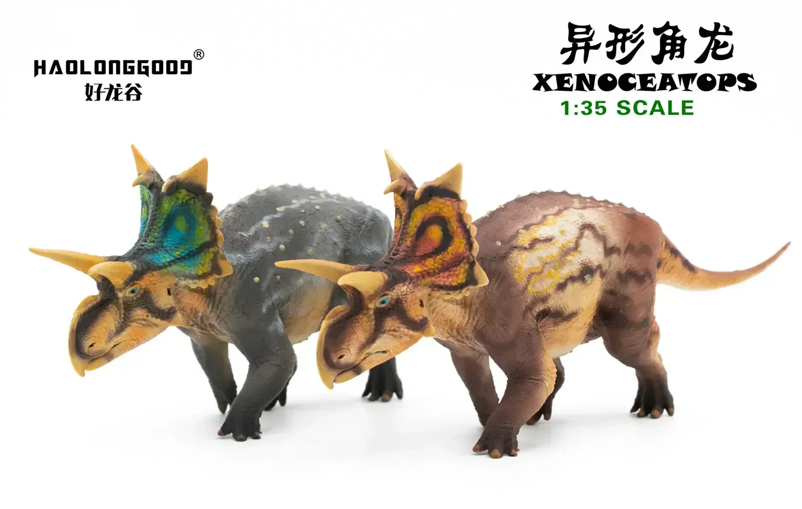 HAOLONGGOOD 1:35 Xenoceratops Model Animal Figure Collection