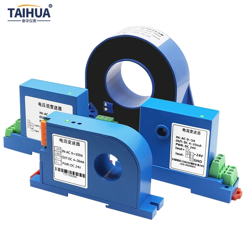 Versatile AC Current & Voltage Transmitter Set - Suitable for Single - Phase and Three - Phase Systems, DIN Rail Mountable