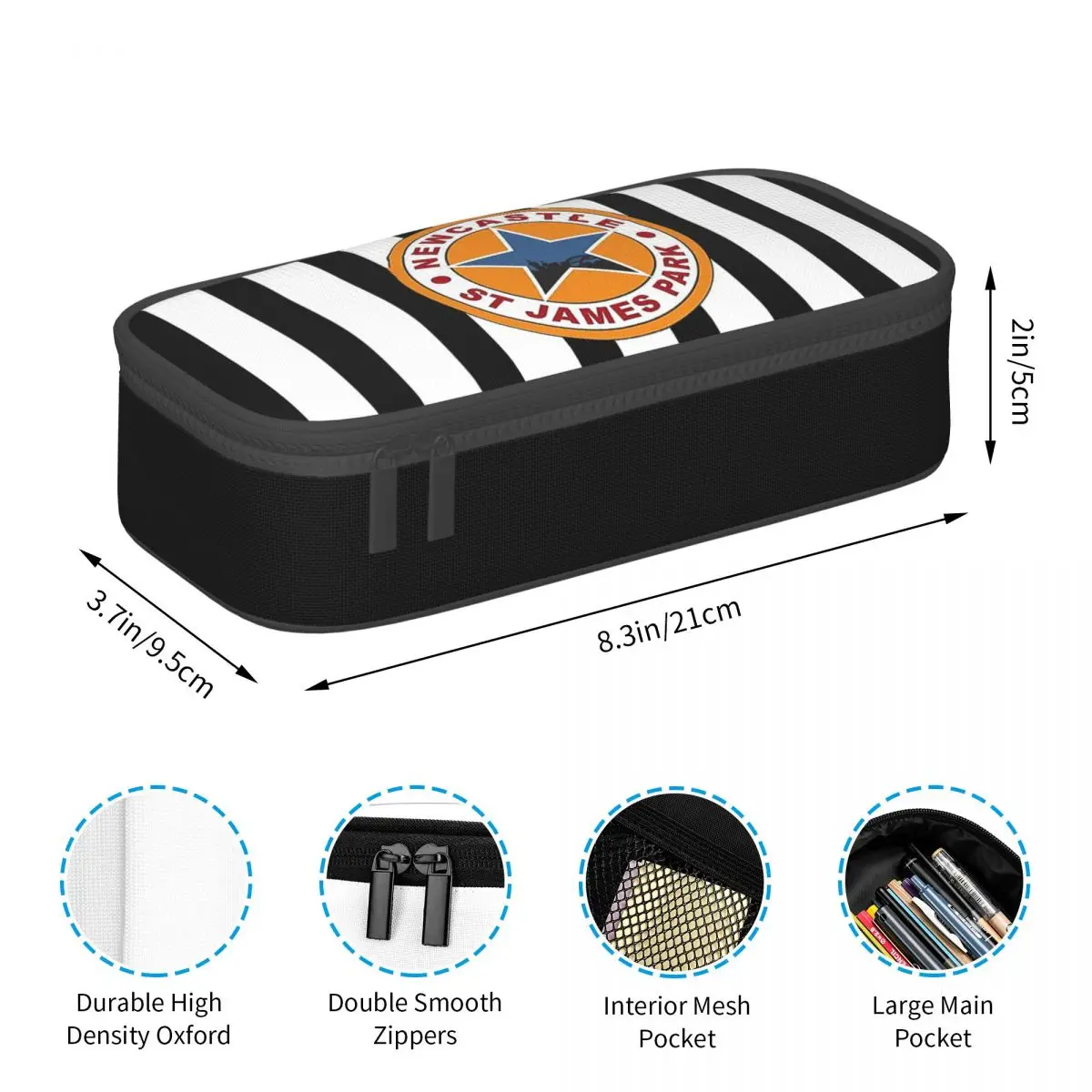 Magpies Newcastle - Newcastle Magpies مقلمة ذات سعة كبيرة وحقائب أقلام وحقيبة أقلام رصاص للأولاد والبنات والطلاب في المدارس