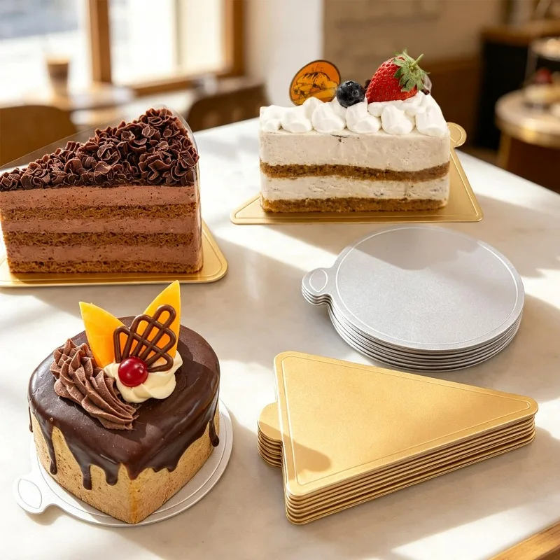 100PCS Cake Cardboard Bottom Golden Paper Boards Silver Mousse Mats Pastries Dessert Display Trays Cake Base Decorative Tools