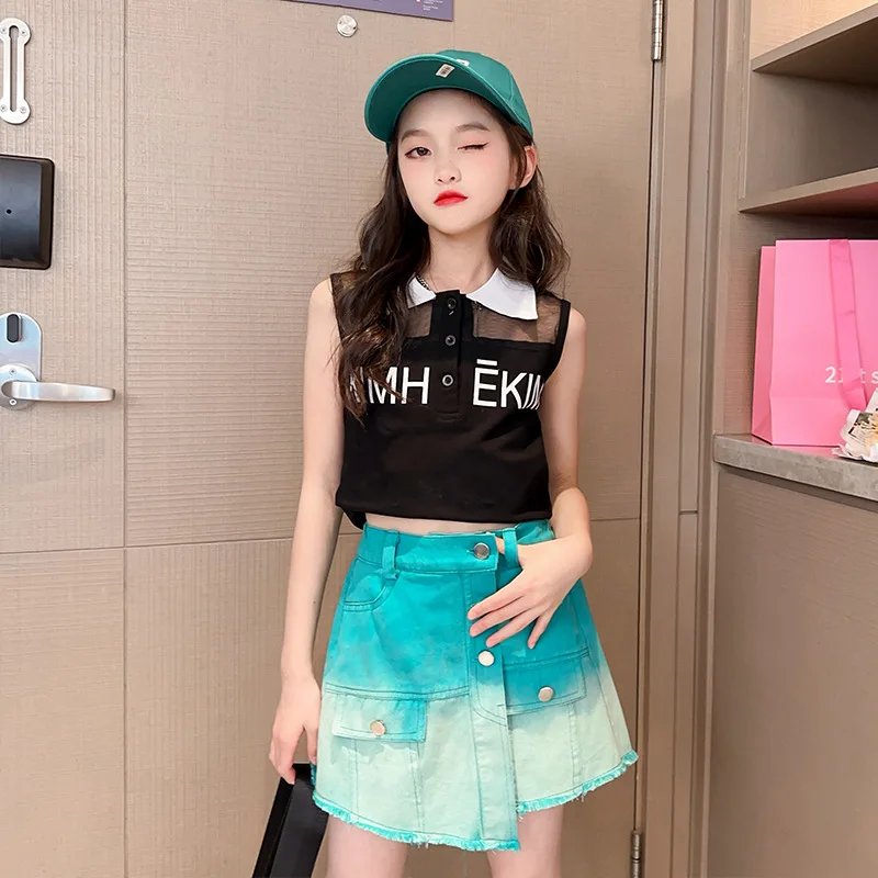 Girls T-shirt Children 2024 New Spring and Summer Top Clothes Simple Casual Style All-match T-shirt Korean Simple Style