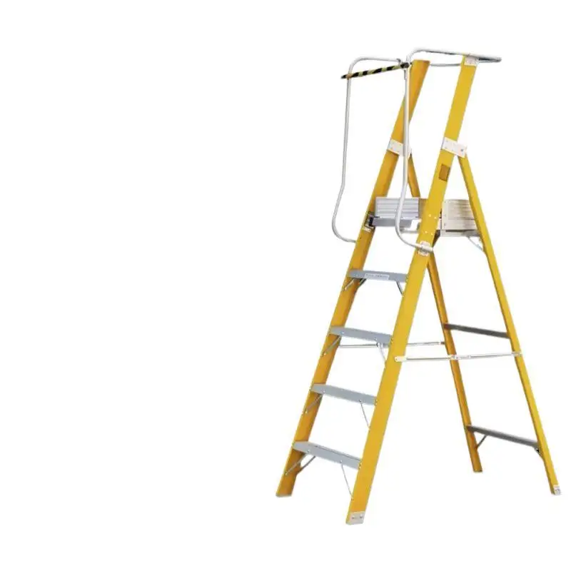 Aluminum alloy climbing ladder FRP escalator platform ladder project mobile folding thickened herringbone ladder household