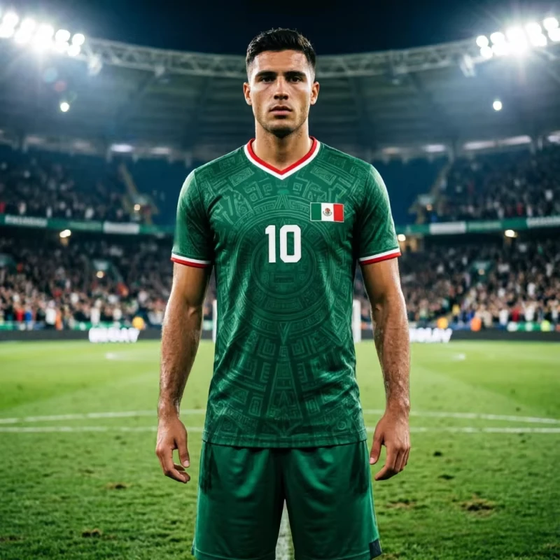 2026 Mexico No.10 Soccer Jersey Print T-Shirt Quick Dry Short Sleeve Sport Tee Team Training Uniform Soccer Fan Casual Athletic