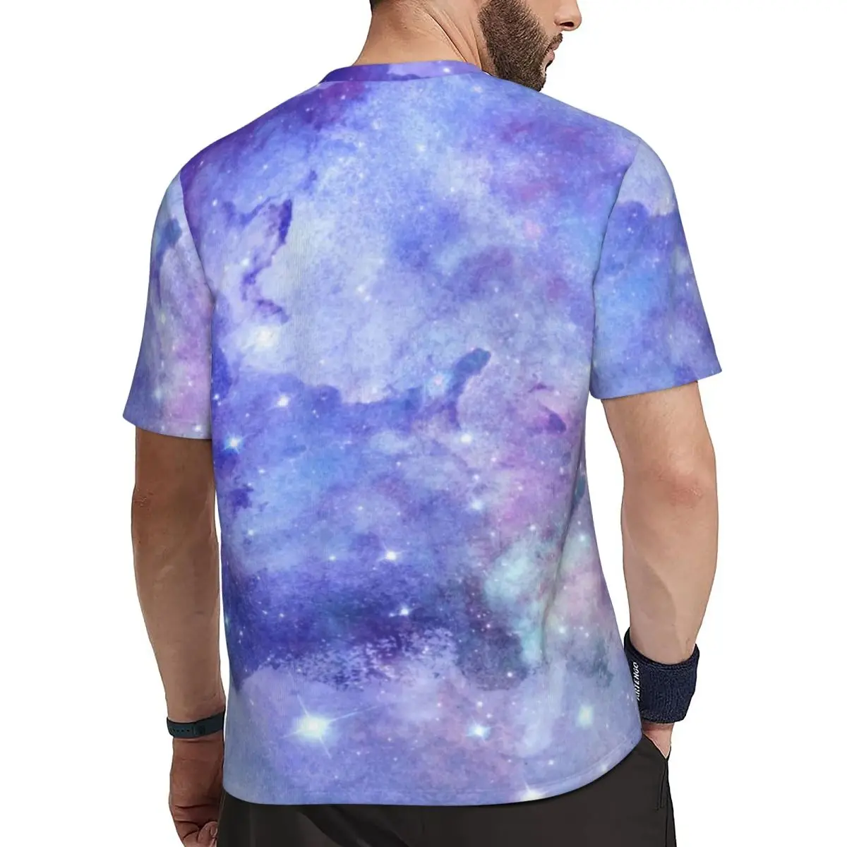 Watercolor Galaxy Sky Running T Shirt Starry Space Trending T-Shirts Man Street Style Tshirt Summer Short Sleeve Graphic Tops