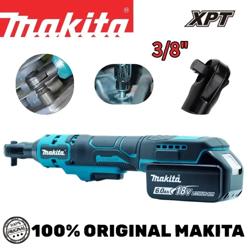 Système de cliquet rapide à double entraînement Makita WR100D 3/8" & 1/4" d'origine, vitesse de 800 tr/min, compact pour les espaces restreints, fixation rapide