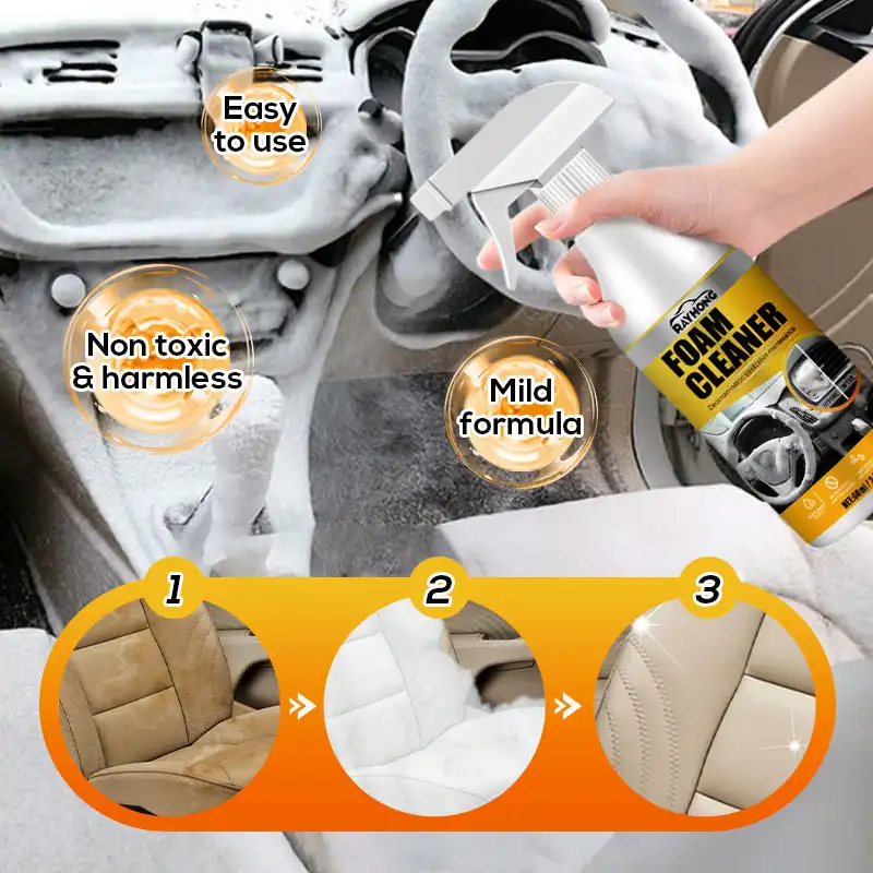 Multipurpose Foam Cleaner Spray Car Interior Foam Refinisher Cleaning Powerful Stain Removal Kit Multifunctional Foam Cleaner