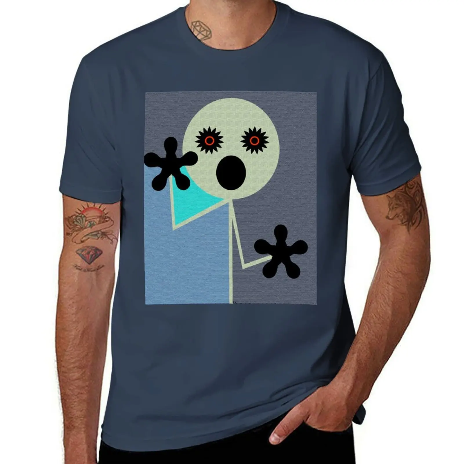 تي شيرت جال وصراخ رجل تي شيرت القطن الثقيل تي شيرت رجل عادي تي شيرت #1