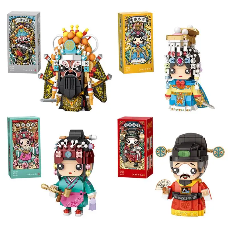 LOZ Blocks Chinese Style Opera BrickHead Figures Building Bricks Toy for Children Kids Doll Brinquedos New Year Gift 1541-1552