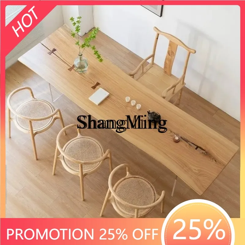 CL table à thé en bois massif table à manger domestique en bois de frêne balcon table à thé journal grand conseil bureau