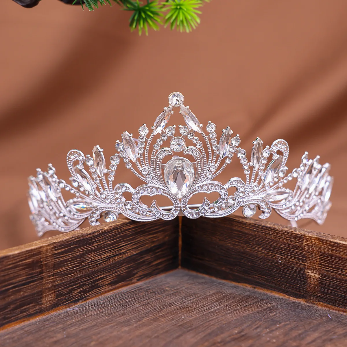 Fashion Elegant Korean Girls Crystal Tiara Crown For Women Party Wedding Princess Rhinestone Bridal Crown Hair Jewelry