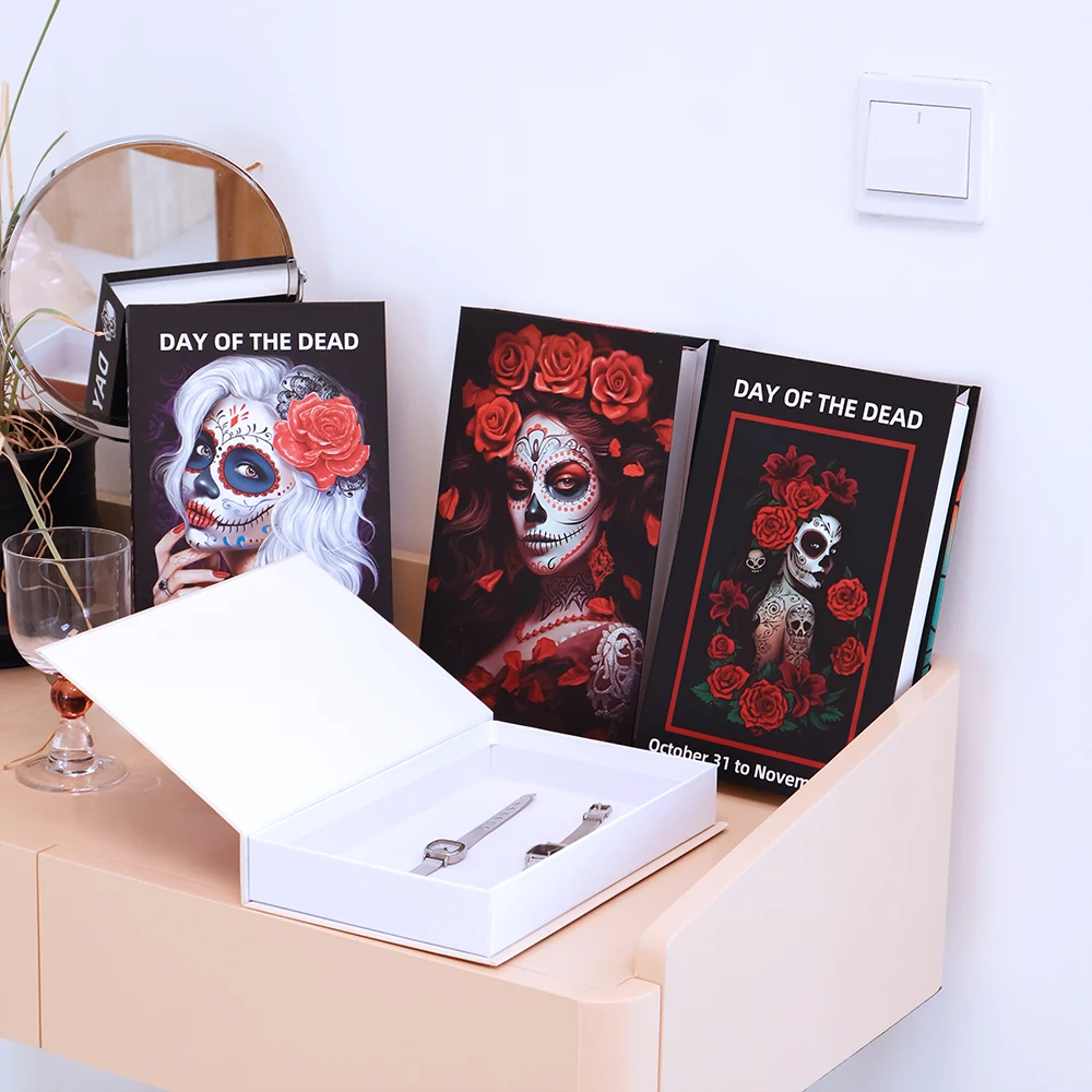 Dark Skull Day of the Dead Series Luxury Fake Book Holiday Party Indoor Living Room Table Hotel Cafe Studio Tabletop Decoration