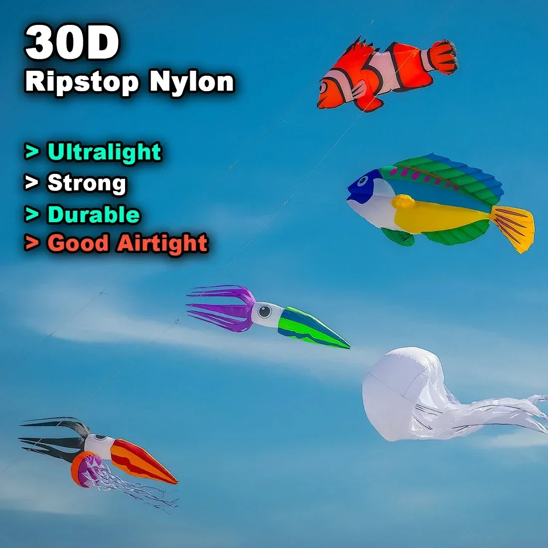 3M Squid Soft Kite Thread Festival Performance Professional 30D Tear Resistant and Easy To Fly Nylon Fabric (wholesale Accepted)