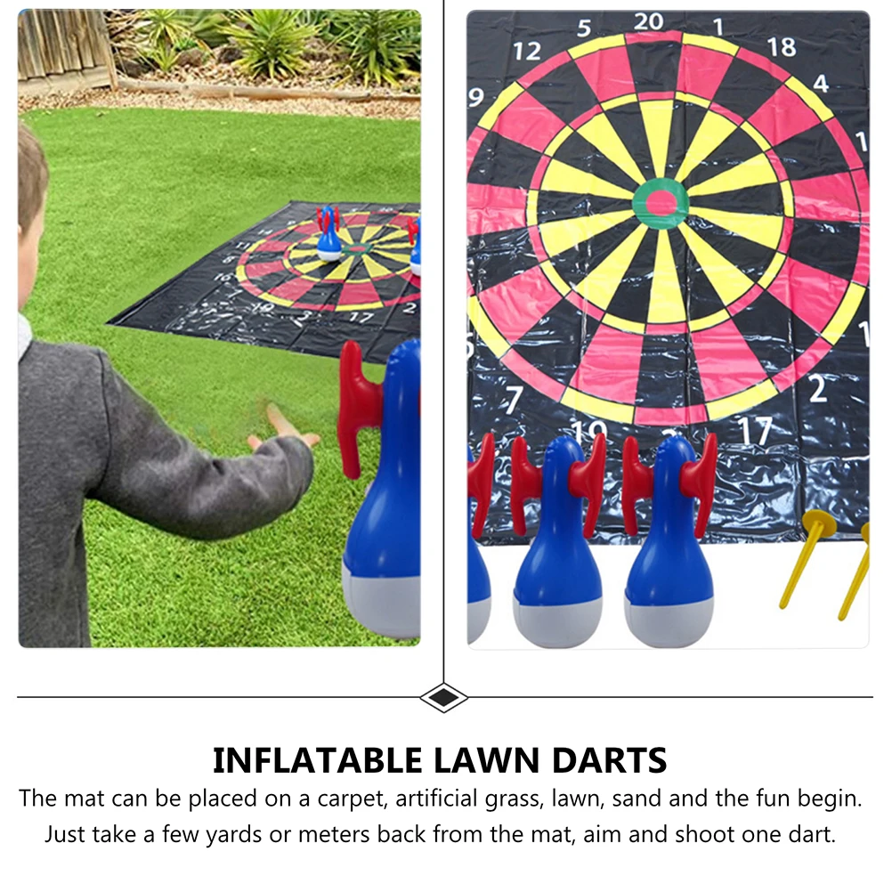 

Inflatable Throwing Game Toys Educational Toss Tools Kids Teen Adult Fun Activities Portable PVC Mat Grass S