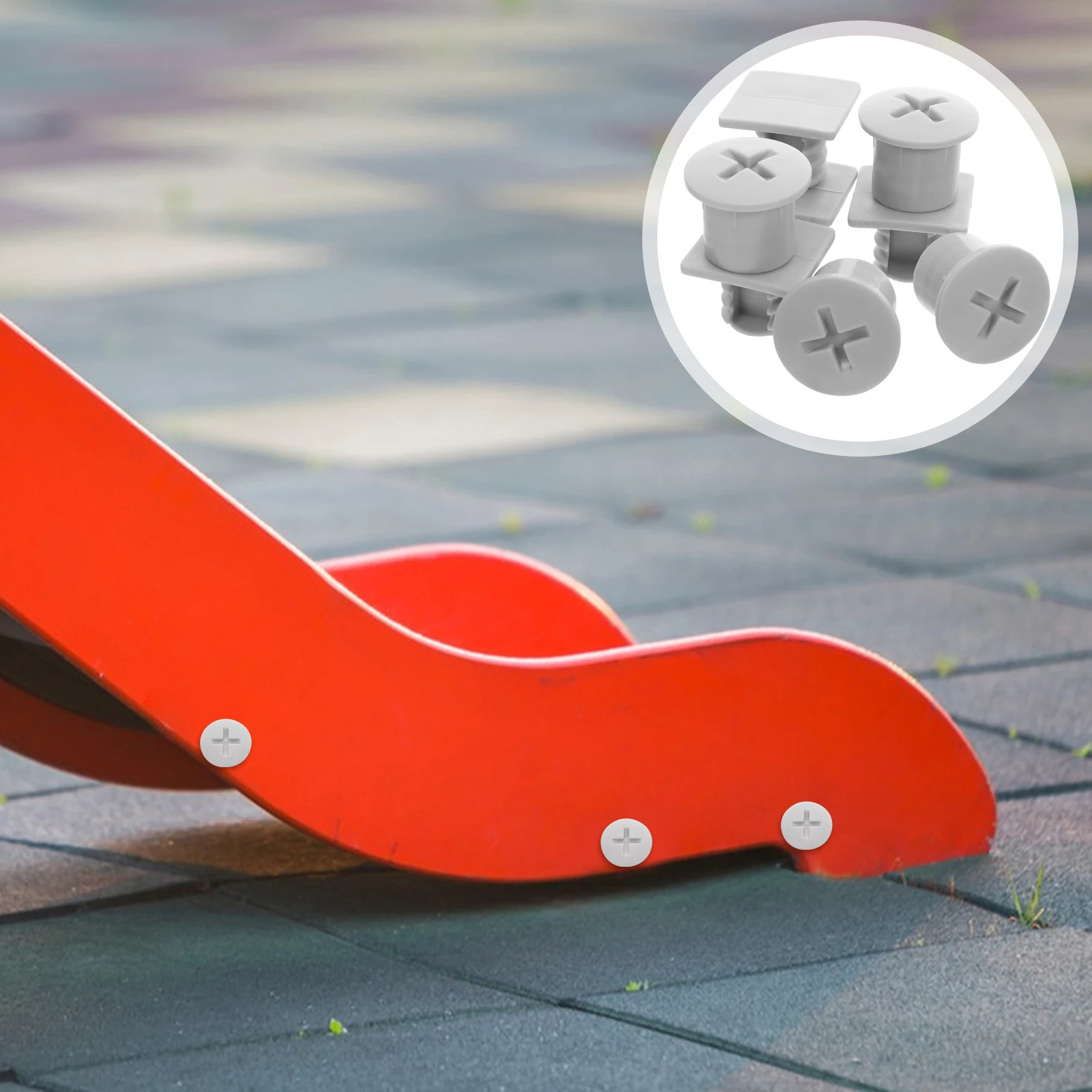 

4 set Kids Fixing Screw Cap Durable Plastic Replacement For Children Slide Playground Equipment Slide Piece Track Accessory