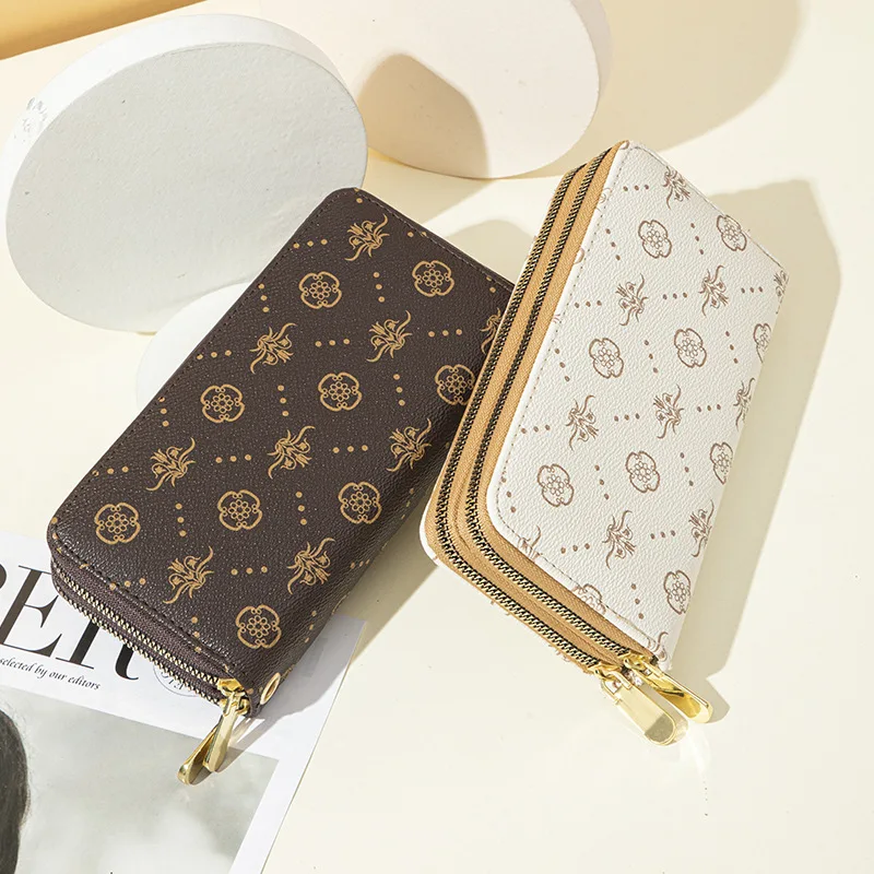 2025 Retro Women Wallet New Fashion Multi-functional Long Purse Zipper Phone Clutch Bag Louis Money Luxury Designer Card Holder