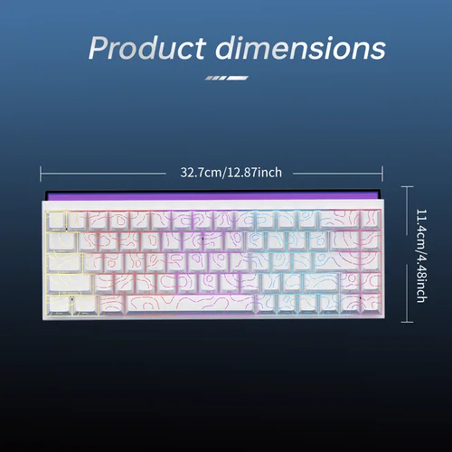 Imagen 2 del producto Solo teclado mecánico con cable de configuración AJAZZ NK68-68%, con caja de luz RGB, teclado para juegos intercambiable en caliente