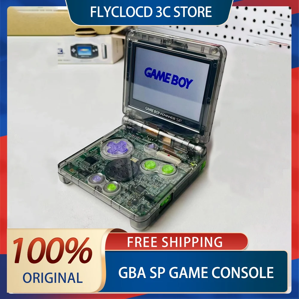 Gba Sp Handheld Game Console Fold Mini Portable Gamepad Gamer Console Flip Machine Highlight Ips Screen Custom Gba/Nes Boy Gifts