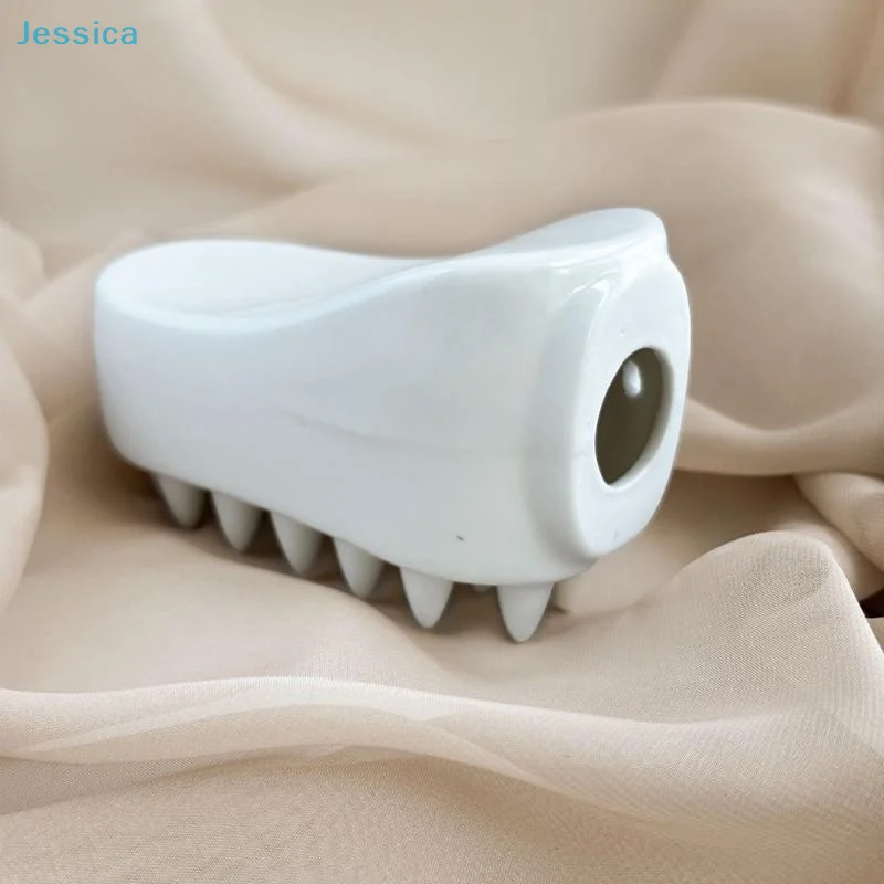 

♥ Керамическая щетка-массажер для кожи головы – белая расческа Гуаша для массажа головы, снятия стресса и лимфодренажа