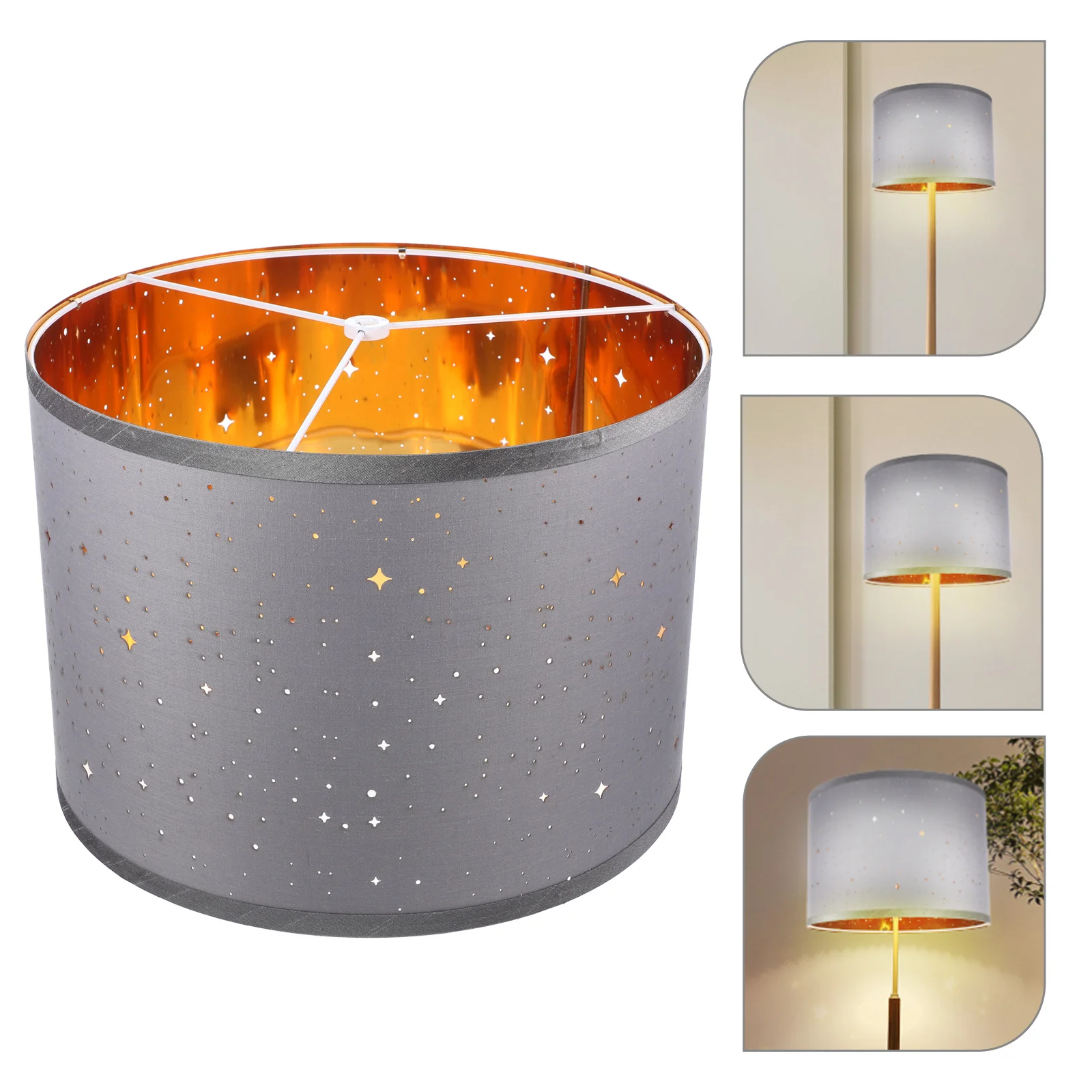 Semi-Circle Sky Lamp Shade Iron Frame Cloth Cover Simple Design Universal Light Shade for Home Office Bedroom