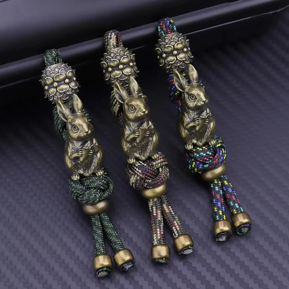 

Кролик EDC зонтик веревка толкающий кулон портативный кулон нож ретро латунный кулон ручной работы декомпрессионная настольная игрушка