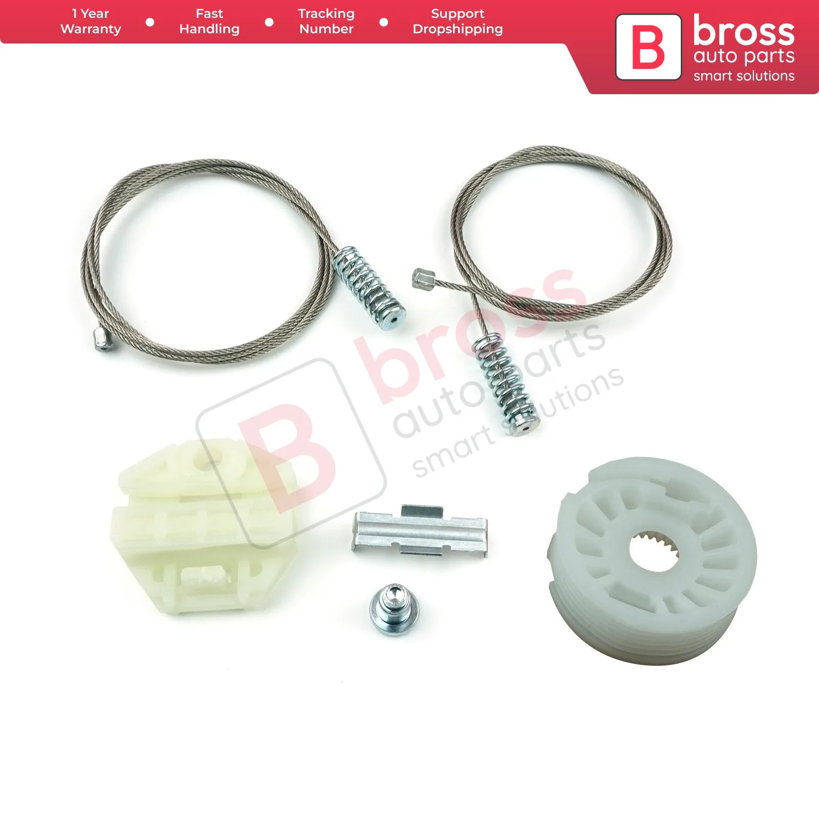 Kit de reparo do regulador de janela elétrica, porta esquerda ou direita, Mercedes Classe E W210, 1995-2003, 2107301646, 2107301546, BWR77