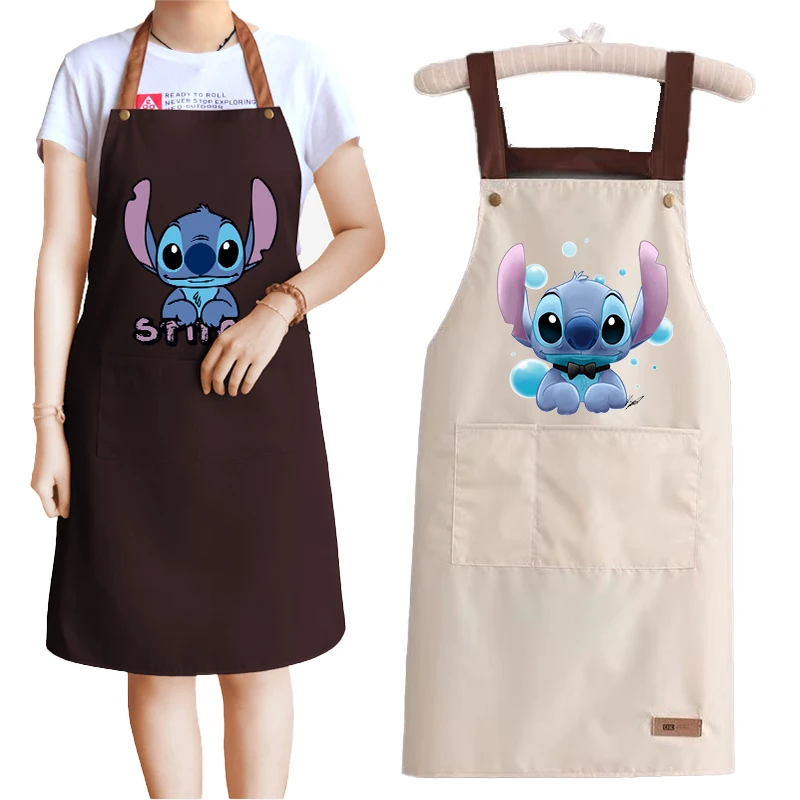 Stitch Disney grembiule per adulti carino casa cucina forniture scamiciato Anti-fouling a tenuta stagna resistente all\'olio cartone animato Anime