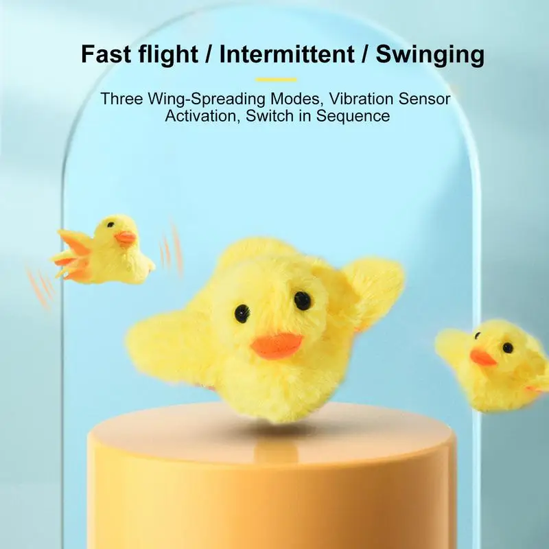 Interactive Cat Toys Flapping Duck Rechargeable Quack Chirping Beating Wings Vibrating Bird Toy Cat Teaser Toy For Cat Dog