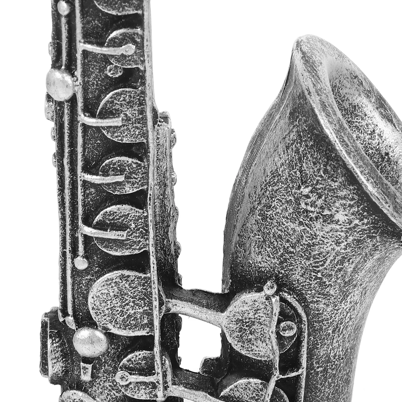 

Декоративное изделие из смолы в ретро-стиле: музыкальный инструмент, серебристый оттенок, для украшения дома, офиса, рабочего стола, интерьера. Креативный декор из смолы.