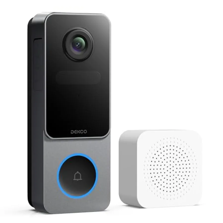 

Wireless Video Doorbell Camera, 2K Head-to-Toe View 9:16,170° Wide Angle, Battery Powered Home Security, PIR Motion and AI Huma