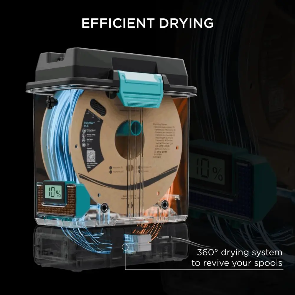 Polymaker 3D Printing Filament Dryer and Storage Box, for Filament Drying and Sealing with Heat Control,Compatible with PA Nylon