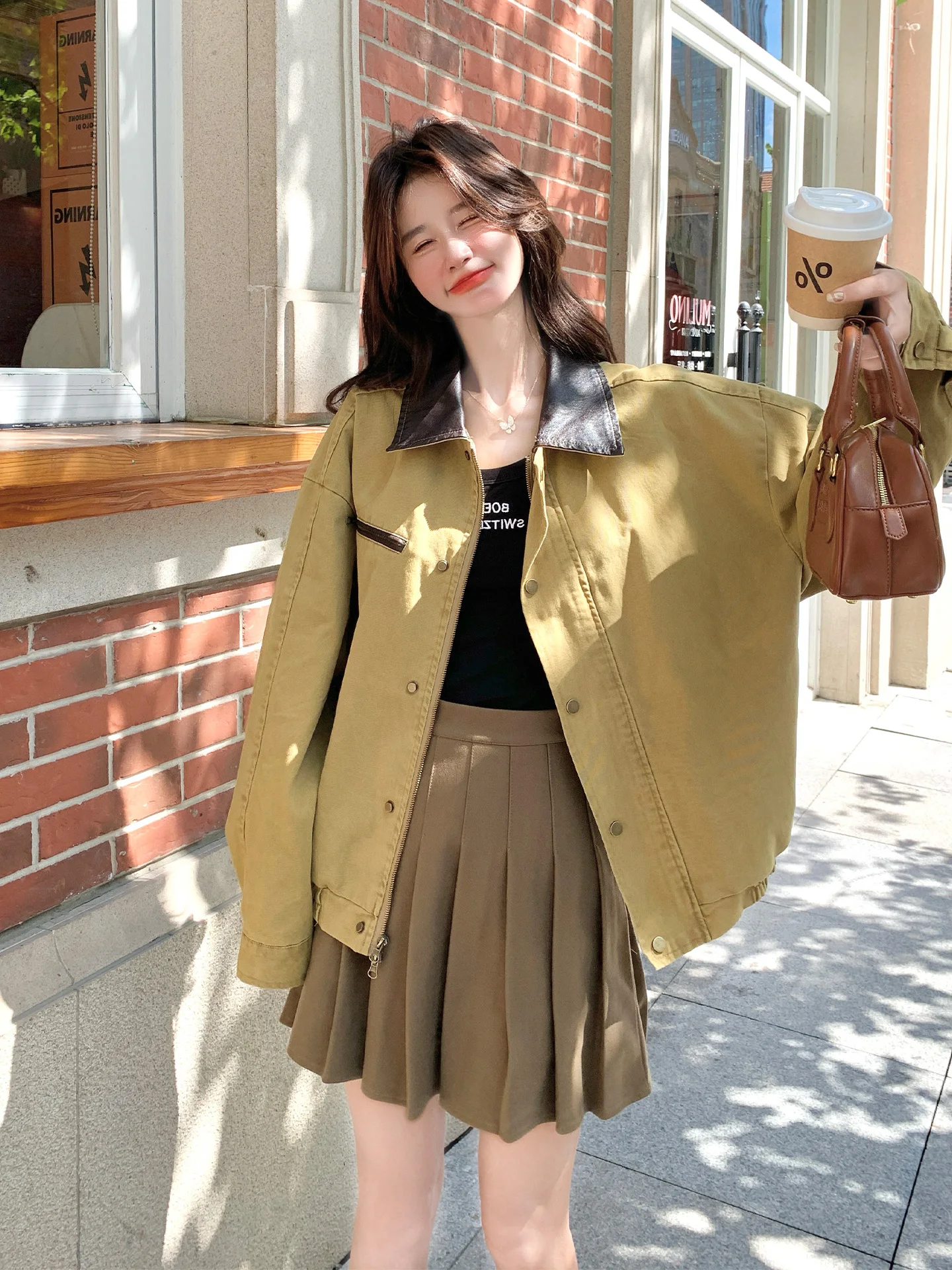 vetement-de-travail-kaki-cool-et-resistant-veste-pour-femme-nouvelle-version-coreenne-veste-retro-ample-a-manches-longues