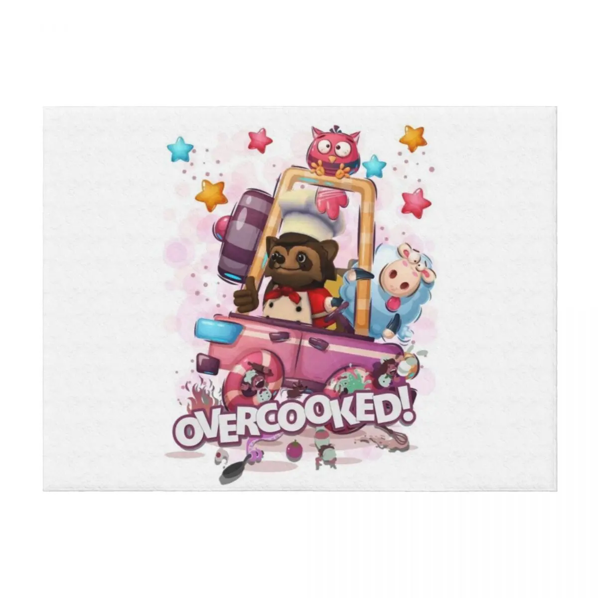 

Overcooked Chef RACCOON Throw Blanket Winter beds Extra Large Throw wednesday Travel Blankets