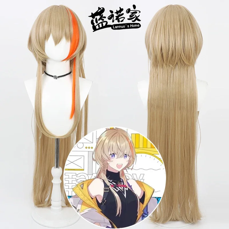 NIJISANJI VTuber Arcobaleno Fura Kanato Versione per capelli lunghi Parrucca Cosplay Anime Gioco di ruolo Party Prop Capelli sintetici Fibra resistente al calore