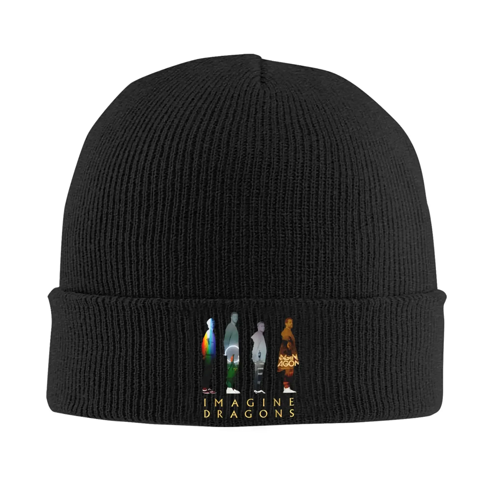 Imagine Dragons Band Loom Tour 2024 Beanie Hat Knitted Skull Caps For Men Women Pop Music Winter Knit Skullies Beanie Cap